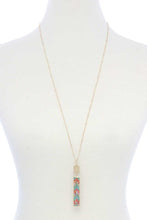 Load image into Gallery viewer, Long Rectangular Shape Beaded Pendant Necklace

