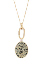 Load image into Gallery viewer, Faux Stone Metallic Edge Screw Lock Pendant Necklace
