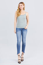 Load image into Gallery viewer, Lace Trim Rib Cami Knit Top
