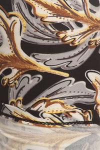Abstract Leaf Print, Full Length Leggings In A Slim Fitting Style With A Banded High Waist