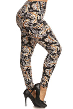 Load image into Gallery viewer, Abstract Leaf Print, Full Length Leggings In A Slim Fitting Style With A Banded High Waist
