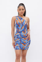 Load image into Gallery viewer, Printed One Shoulder Mini Dress
