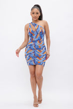 Load image into Gallery viewer, Printed One Shoulder Mini Dress
