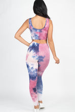 Load image into Gallery viewer, Tie Dye Crop Top And Leggings Yoga Gym Set
