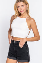Load image into Gallery viewer, Lace Up Open Cross Back Crop Cami
