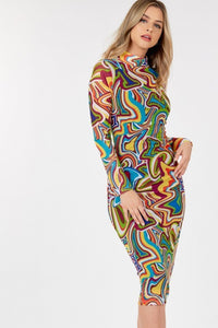 Long Sleeve Bodycon With Letter Print