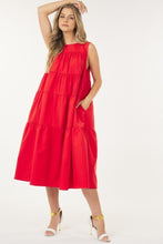 Load image into Gallery viewer, Sleeveless Basic Stretch Poplin Dress With Layers
