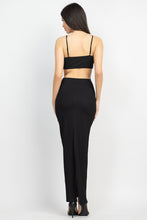 Load image into Gallery viewer, Cutout Back Slit V-neck Maxi Dress
