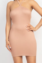 Load image into Gallery viewer, Halter Neck Ribbed Seamless Cut-out Dress
