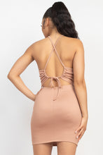 Load image into Gallery viewer, Halter Neck Ribbed Seamless Cut-out Dress
