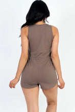 Load image into Gallery viewer, Sleeveless Drawstring Waist Button Tank Romper
