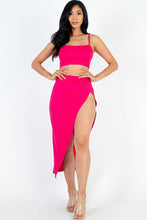 Load image into Gallery viewer, Crop Cami &amp; Split Thigh Maxi Skirt Set
