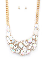 Load image into Gallery viewer, Teardrop Rectangle Shape Rhinestone Statement Necklace

