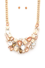 Load image into Gallery viewer, Teardrop Rectangle Shape Rhinestone Statement Necklace

