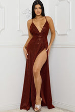 Load image into Gallery viewer, Glitter Fabric Sweetheart Surplice Maxi Dress
