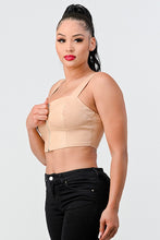 Load image into Gallery viewer, Lux Faux Leather Pu Zipup Strap Sleeveless Cropped Top
