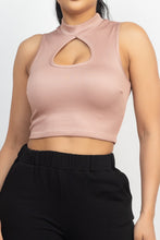 Load image into Gallery viewer, Mock Keyhole-front Crop Top

