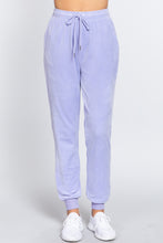Load image into Gallery viewer, Waist Elastic Velour Long Jogger Pants
