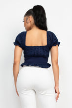 Load image into Gallery viewer, Eyelet Embroidered Smock Top
