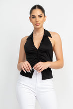 Load image into Gallery viewer, Collared Halter Open Back Top
