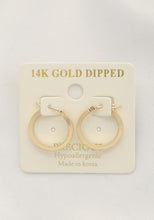 Load image into Gallery viewer, Square Edge 14k Gold Dipped Hoop Earring
