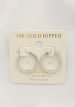 Load image into Gallery viewer, Square Edge 14k Gold Dipped Hoop Earring
