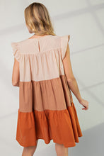 Load image into Gallery viewer, Poplin Tiered Color Block Dress
