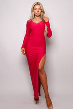 Load image into Gallery viewer, Long Sleeve V Neck Open Back Maxi Dress
