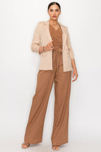 Load image into Gallery viewer, Ruched Sleeves Solid Blazer

